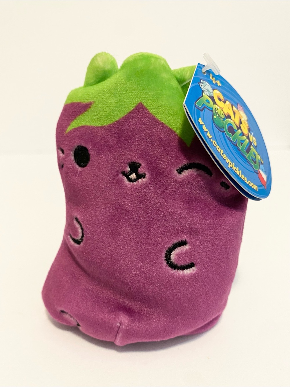 Cats vs Pickles 4” Eggplant 021 Purple Striped Plush Beans Limited NWT New Toy